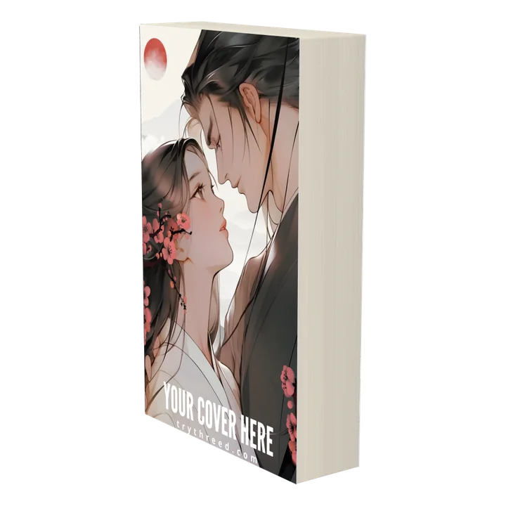 Thick single paperback mockup turned to show the page block
